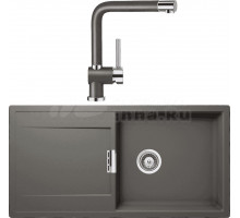 Комплект Мойка Schock Eton 60D Large Cristadur серебристый камень + Смеситель Cristadur Piega серебристый камень