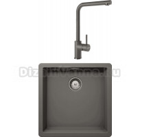 Комплект Мойка Schock Greenwich 700976U 50 Cristadur серебристый камень + Смеситель Cristadur Napos серебристый камень