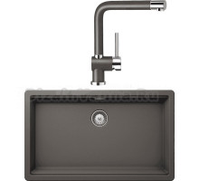 Комплект Мойка Schock Greenwich 701044U 80 Cristadur серебристый камень + Смеситель Cristadur Piega серебристый камень