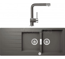 Комплект Мойка Schock Signus 80D (D-200) Cristadur серебристый камень + Смеситель Cristadur Piega серебристый камень