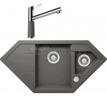 Комплект Мойка Schock Signus 90C (C-150) Cristadur серебристый камень + Смеситель Cristadur SC-510 серебристый камень