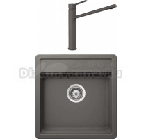 Комплект Мойка Schock Vero 50 Cristadur серебристый камень + Смеситель Cristadur Papilio серебристый камень