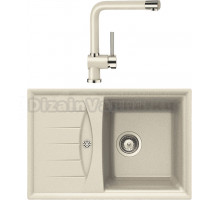 Комплект Мойка Schock Genius 45D Small (D-100S) Cristalite эверест + Смеситель Cristalite Piega эверест