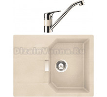 Комплект Мойка Schock Manhattan 45D Cristalite с клапаном-автоматом, эверест + Смеситель Cristalite SC-40 эверест