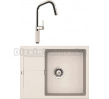 Комплект Мойка Schock Optima 50D Cristalite эверест + Смеситель Cristalite SC-530-D выдвижной излив, эверест