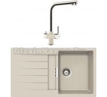 Комплект Мойка Schock Primus 45D (D-100) Cristalite эверест + Смеситель Cristalite Vitus эверест