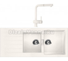 Комплект Мойка Schock Signus 80D (D-200) Cristadur поларис + Смеситель Cristadur Epos-D full color выдвижной излив, поларис