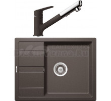 Комплект Мойка Schock Optima 50D Cristalite инка + Смеситель Cristalite Daja-D выдвижной излив, инка