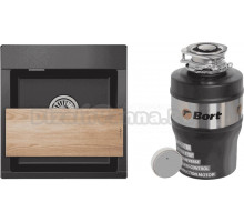 Комплект Мойка Granula Estetica 4701, черный + Измельчитель Bort Alligator Max