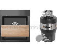 Комплект Мойка Granula Estetica 4701, шварц + Измельчитель Bort Alligator Mega