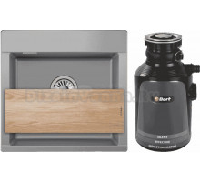 Комплект Мойка Granula Estetica 5201, алюминиум + Измельчитель Bort Alligator Plus