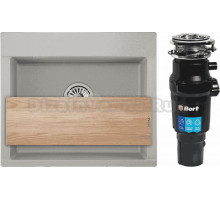 Комплект Мойка Granula Estetica 5804, базальт + Измельчитель Bort Titan 7000