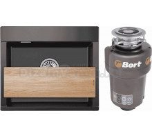 Комплект Мойка Granula Estetica 5804, шварц + Измельчитель Bort Titan Max Power FullControl