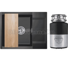 Комплект Мойка Granula Estetica 6202, шварц + Измельчитель Status Premium 100