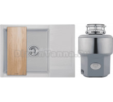 Комплект Мойка Granula Estetica 7003, арктик + Измельчитель Status Premium 300