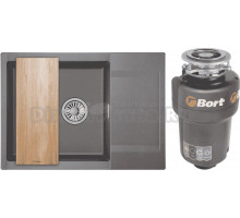 Комплект Мойка Granula Estetica 7003, графит + Измельчитель Bort Titan Max Power