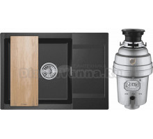 Комплект Мойка Granula Estetica 7003, черный + Измельчитель Zorg Inox D ZR-56 D