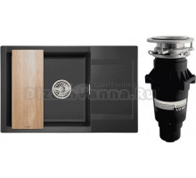 Комплект Мойка Granula Estetica 7807, черный + Измельчитель Bone Crusher BC 810-SL Slim Line