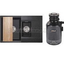 Комплект Мойка Granula Estetica 7808, черный + Измельчитель Bort Alligator Plus