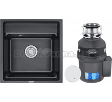 Комплект Мойка Granula Kitchen Space 5002, шварц + Измельчитель Bort Titan 9000