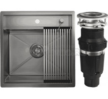 Комплект Мойка Granula Kitchen Space 5051, сталь сатин + Измельчитель Bone Crusher BC 610-AS