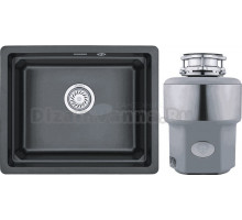 Комплект Мойка Granula Kitchen Space 5501U, шварц + Измельчитель Status Premium 300