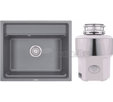 Комплект Мойка Granula Kitchen Space 6003, алюминиум + Измельчитель Status Premium 350