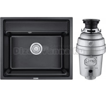 Комплект Мойка Granula Kitchen Space 6003, черный + Измельчитель Zorg Inox D ZR-38 D