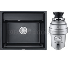 Комплект Мойка Granula Kitchen Space 6003, шварц + Измельчитель Zorg Inox D ZR-56 D