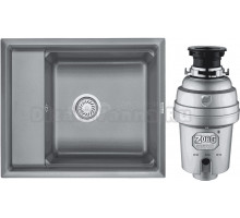 Комплект Мойка Granula Kitchen Space 6004, алюминиум + Измельчитель Zorg Inox D ZR-75 D