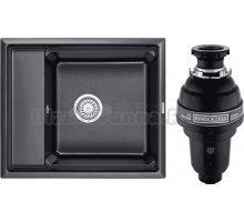 Комплект Мойка Granula Kitchen Space 6004, шварц + Измельчитель Bone Crusher BC 1000-AS