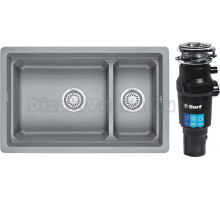 Комплект Мойка Granula Kitchen Space 7304U, алюминиум + Измельчитель Bort Titan 7000
