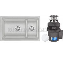 Комплект Мойка Granula Kitchen Space 7304U, арктик + Измельчитель Bort Titan 9000