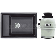 Комплект Мойка Granula Kitchen Space 7305, черный + Измельчитель Emar ATC-WZB390A