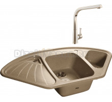 Комплект Мойка GranFest Corner C-1040 E песочный + Смеситель MEGA Mega MG-SUN03