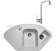 Комплект Мойка GranFest Corner C-1040 E серый + Смеситель MEGA Ege MG-PL10 хром