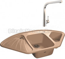 Комплект Мойка GranFest Corner C-1040 E топаз + Смеситель MEGA Mega MG-SUN03