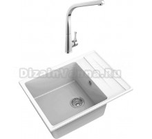 Комплект Мойка GranFest Level GF-LV-660L иней + Смеситель MEGA Mega MG-SUN03