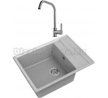 Комплект Мойка GranFest Level GF-LV-660L серая + Смеситель MEGA City MG- ZRV104 хром