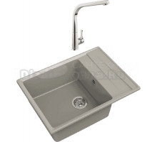 Комплект Мойка GranFest Level GF-LV-660L топаз + Смеситель MEGA Mega MG-SUN03