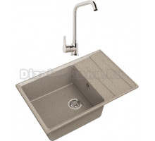 Комплект Мойка GranFest Level GF-LV-760L песочная + Смеситель MEGA Ege MG-PL10 хром