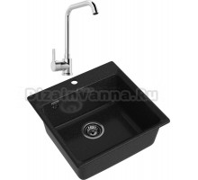 Комплект Мойка GranFest Level LV-510 графит + Смеситель MEGA Ege MG-PL10 хром