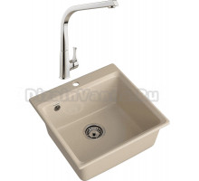 Комплект Мойка GranFest Level LV-510 кашемир + Смеситель MEGA Mega MG-SUN03