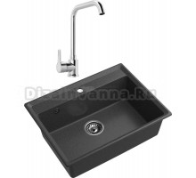 Комплект Мойка GranFest Level LV-660 графит + Смеситель MEGA Ege MG-PL10 хром