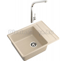 Комплект Мойка GranFest Level LV-660L кашемир + Смеситель MEGA Mega MG-SUN03