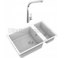 Комплект Мойка GranFest Level LV-760 K иней + Смеситель MEGA Mega MG-SUN03