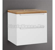 Тумба под раковину со столешницей STWORKI Берген 60 белая, столешница светлая