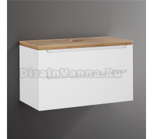 Тумба под раковину со столешницей STWORKI Берген 100 белая, столешница светлая