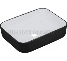 Накладная раковина Milleau Miel MU0084-MB/GW глянцевый белый, матовый черный