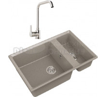 Комплект Мойка GranFest Level LV-760 K песочная + Смеситель MEGA Ege MG-PL10 хром